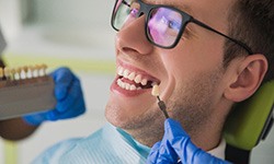 Man getting dental implants in Frisco 
